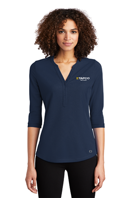 OGIO Ladies Jewel Henley-Navy-2XL
